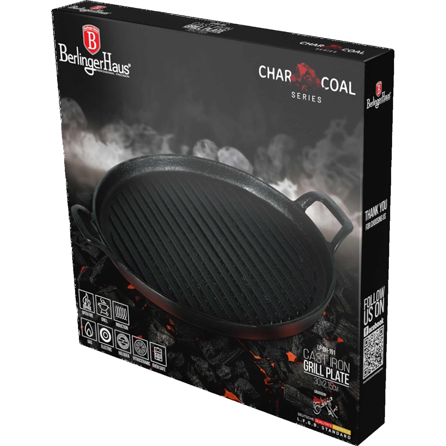 Plancha Redonda Para Parrilla De Hierro Fundido De 30 Cm