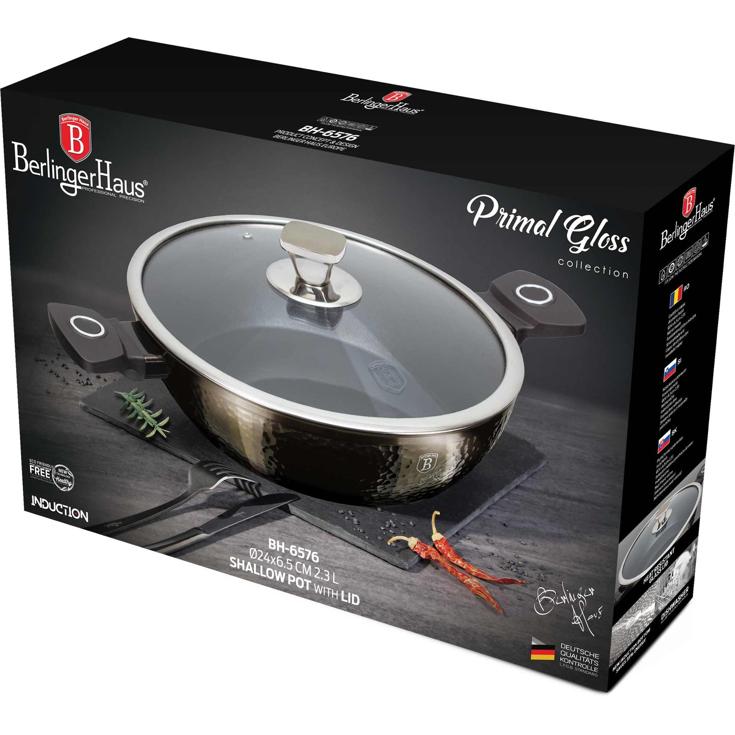 Olla Poco Profunda Con Tapa De 24 Cm