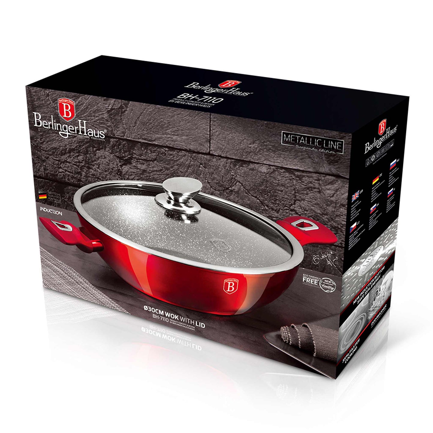 Wok Con Tapa De 30 Cm
