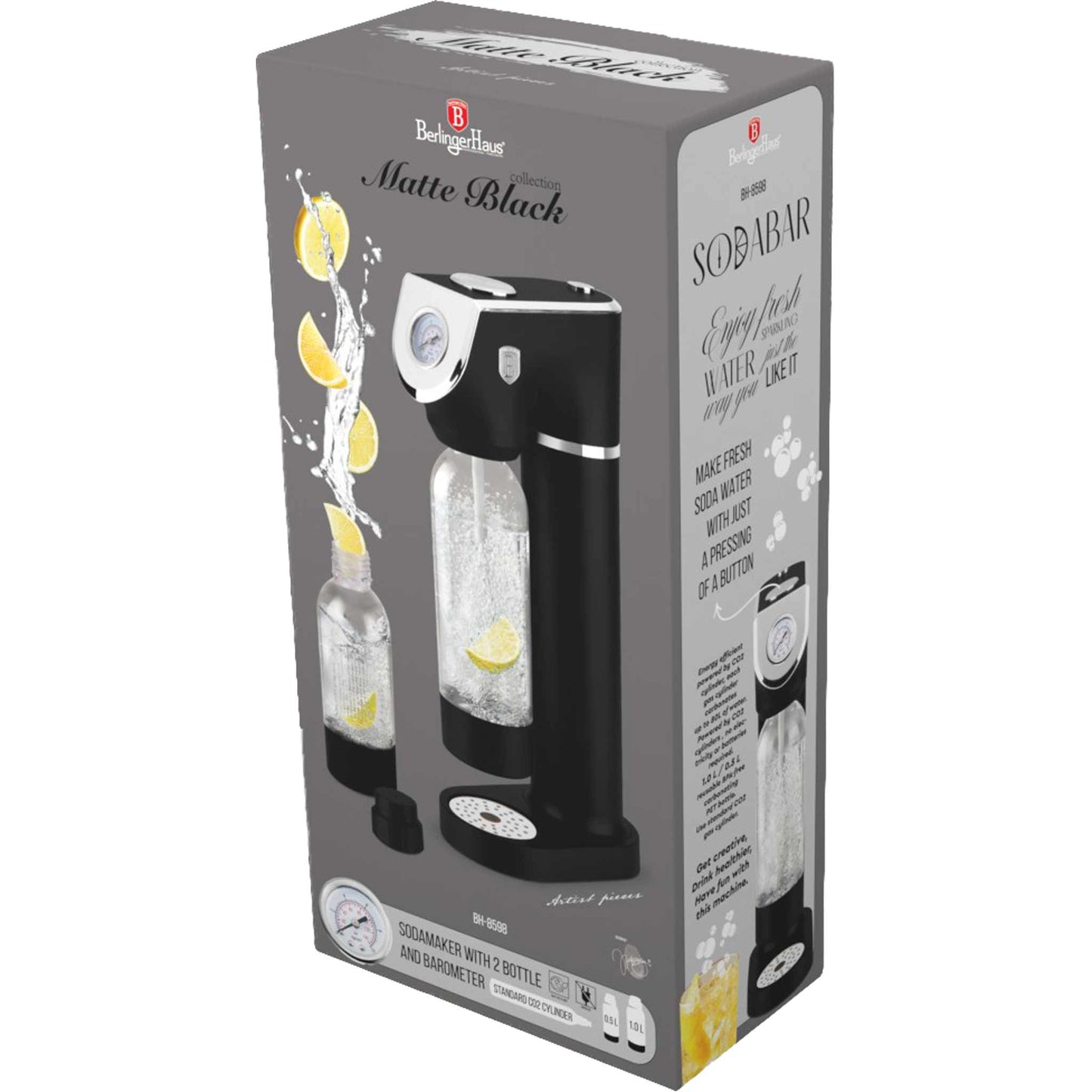 Máquina Para Hacer Refrescos Con 2 Botellas Y Barómetro, Compatible Con Cilindros De Co2 De Tamaño Universal.