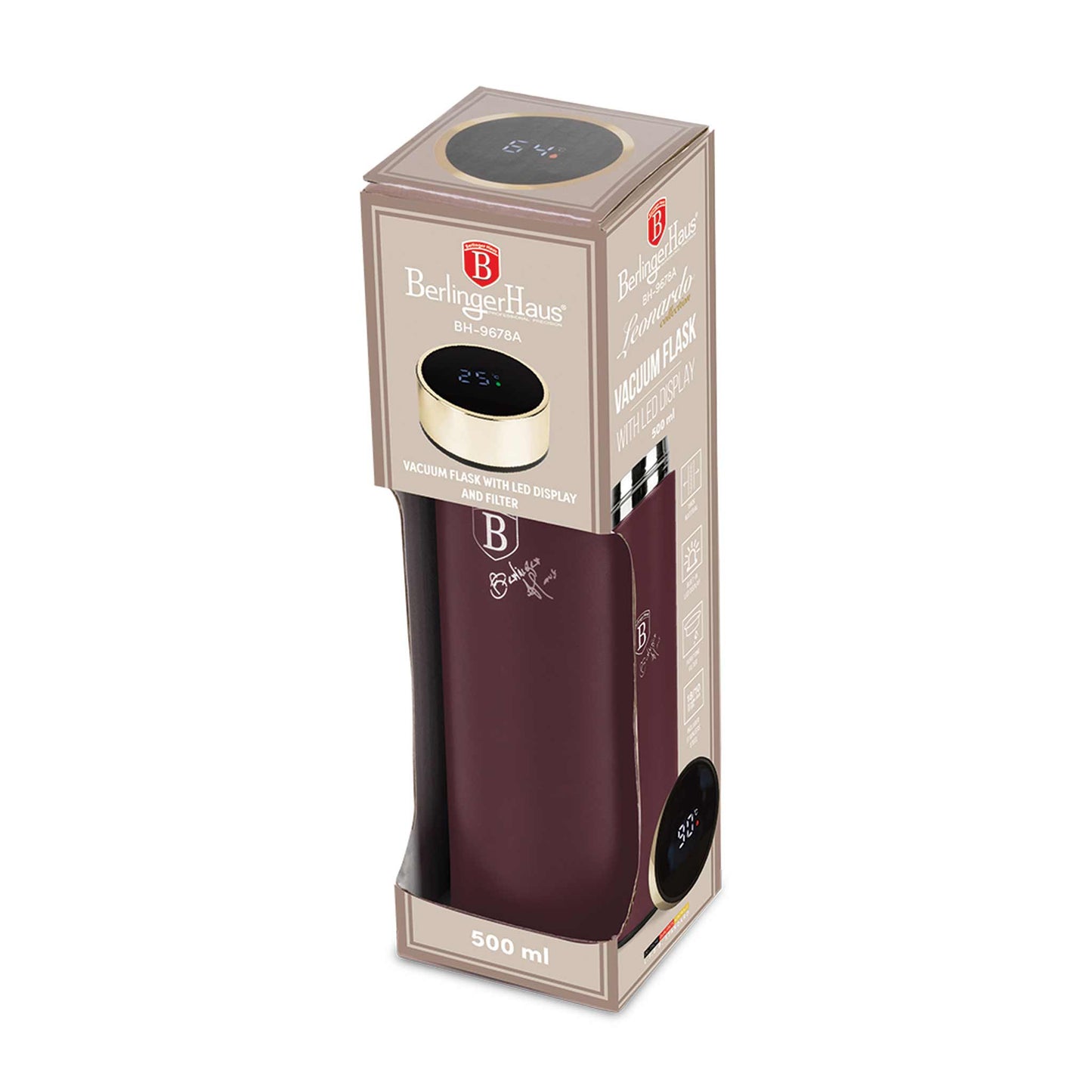 Botella De Agua Con Indicador Led De Temperatura De 0,5 L