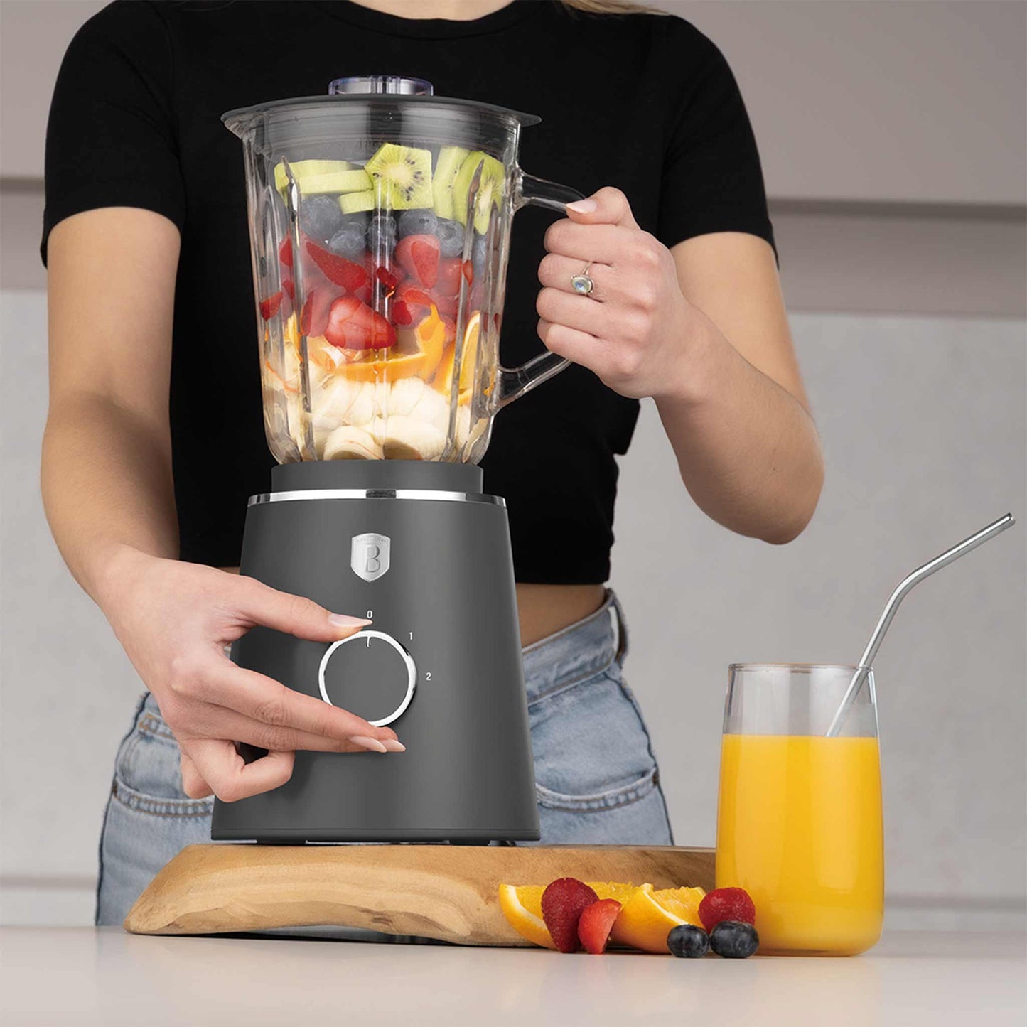 Batidora De Mesa Con Jarra De Vidrio De 1,5 L Y 1000 W.