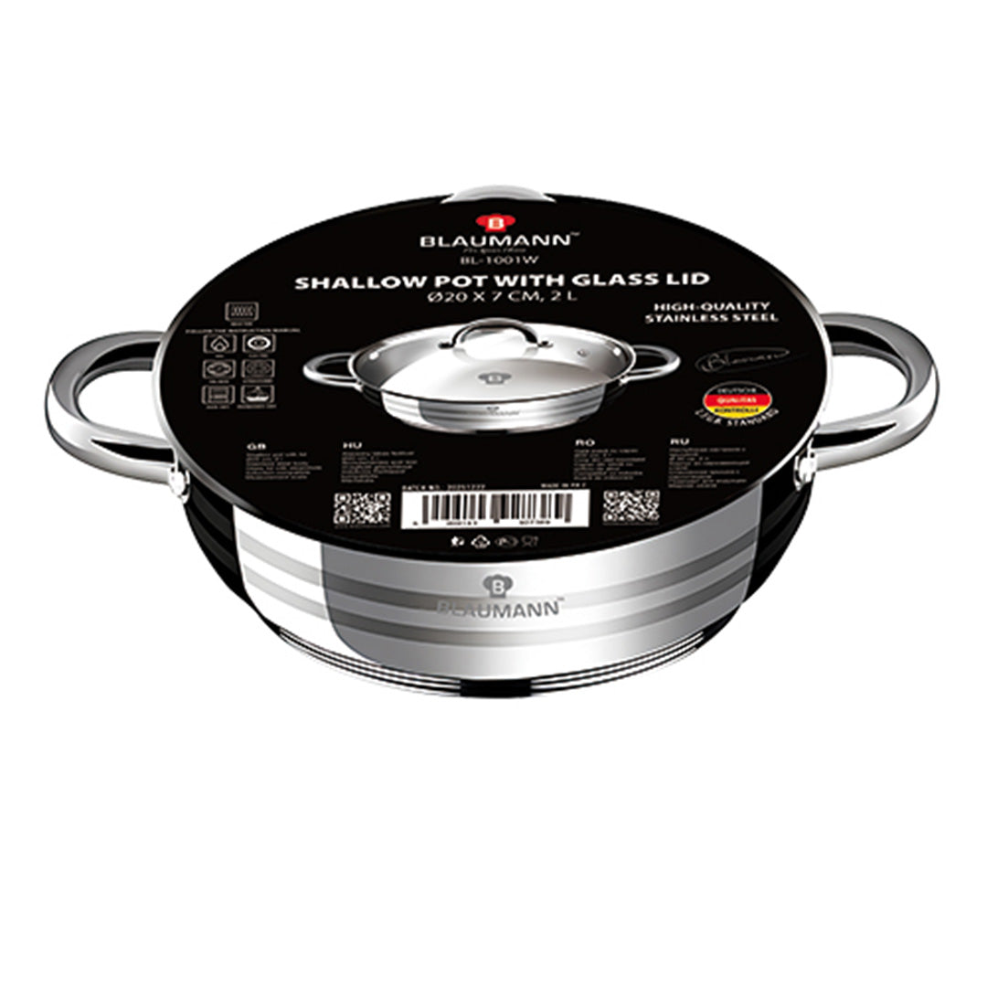 Olla Poco Profunda Con Tapa De 20 Cm