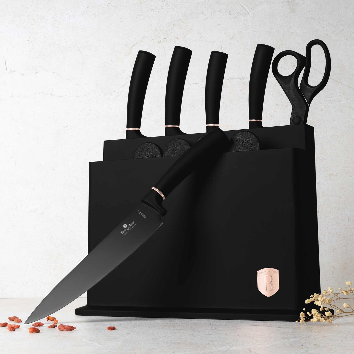Set De 11 Cuchillos Con Soporte Y Tabla De Cortar.