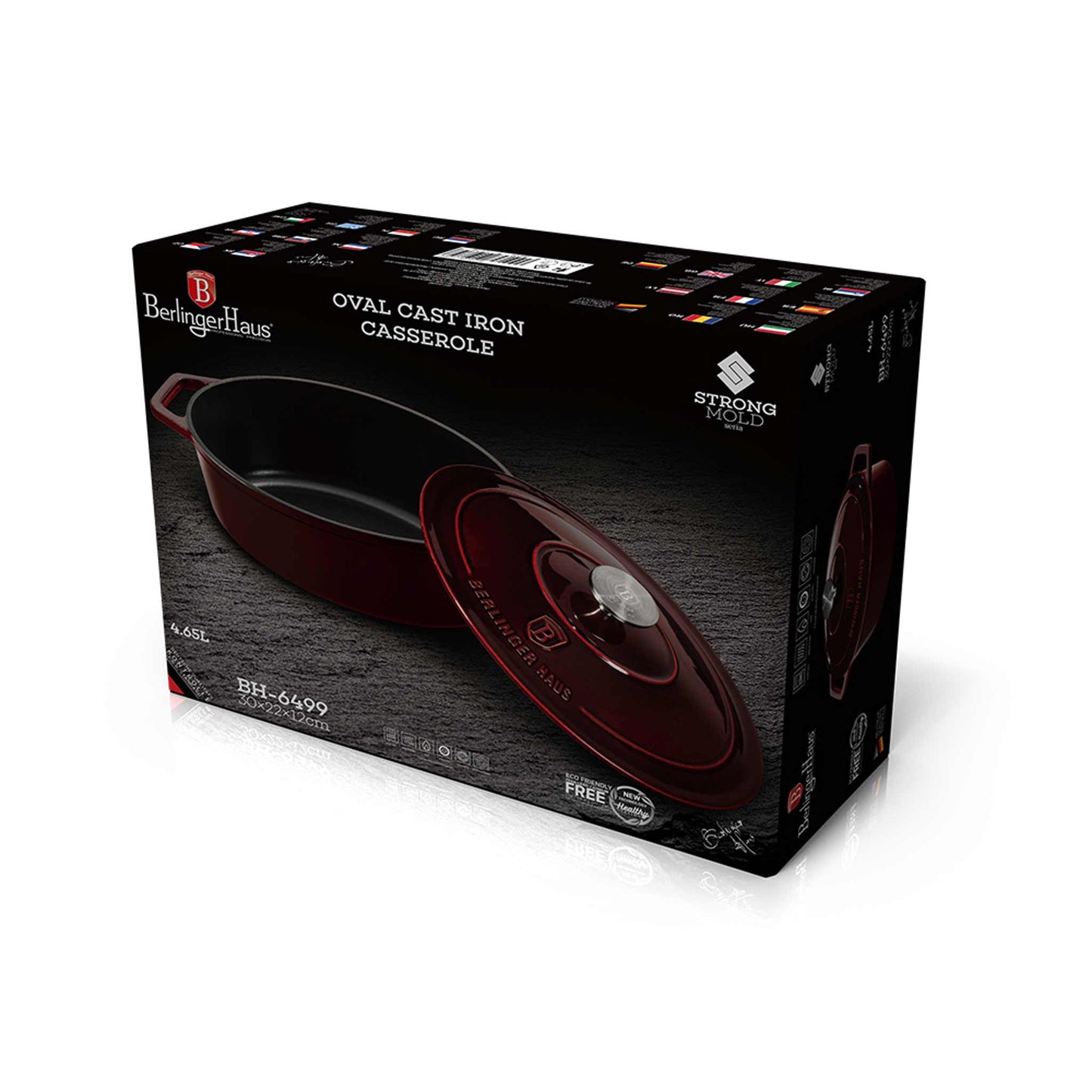 Asador Ovalado De Hierro Fundido De 30 Cm