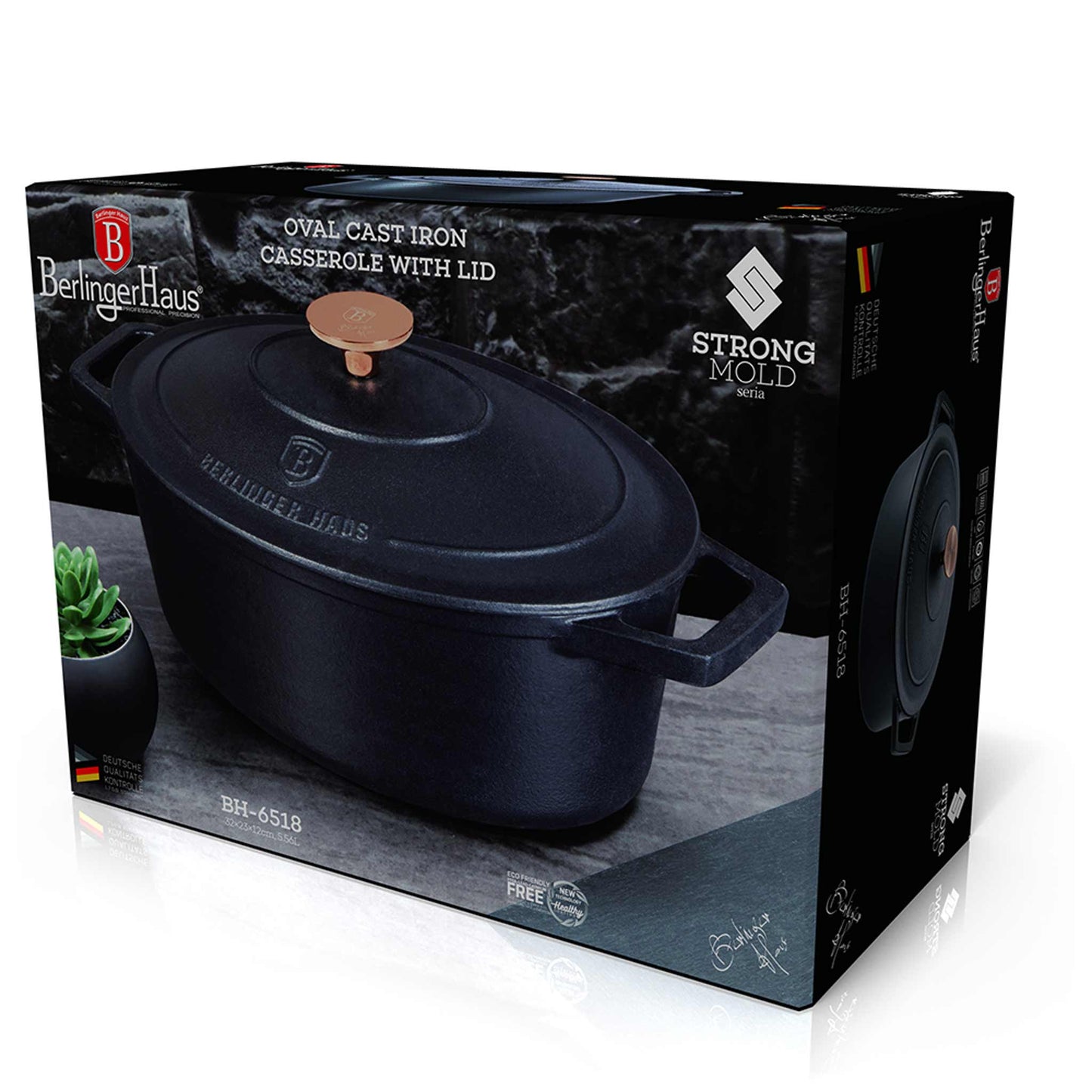 Asador Ovalado De Hierro Fundido De 32 Cm
