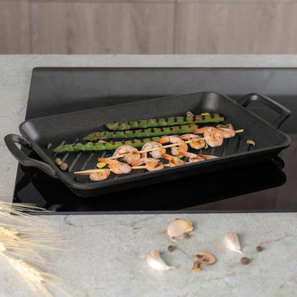 Plancha Rectangular Para Parrilla De Hierro Fundido De 33 Cm