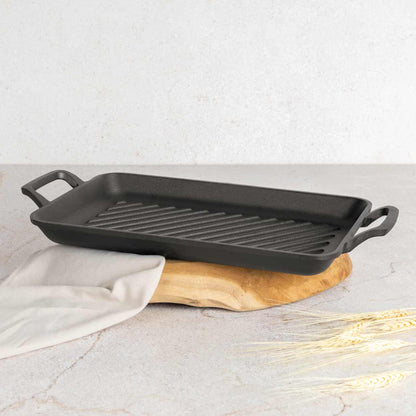 Plancha Rectangular Para Parrilla De Hierro Fundido De 33 Cm