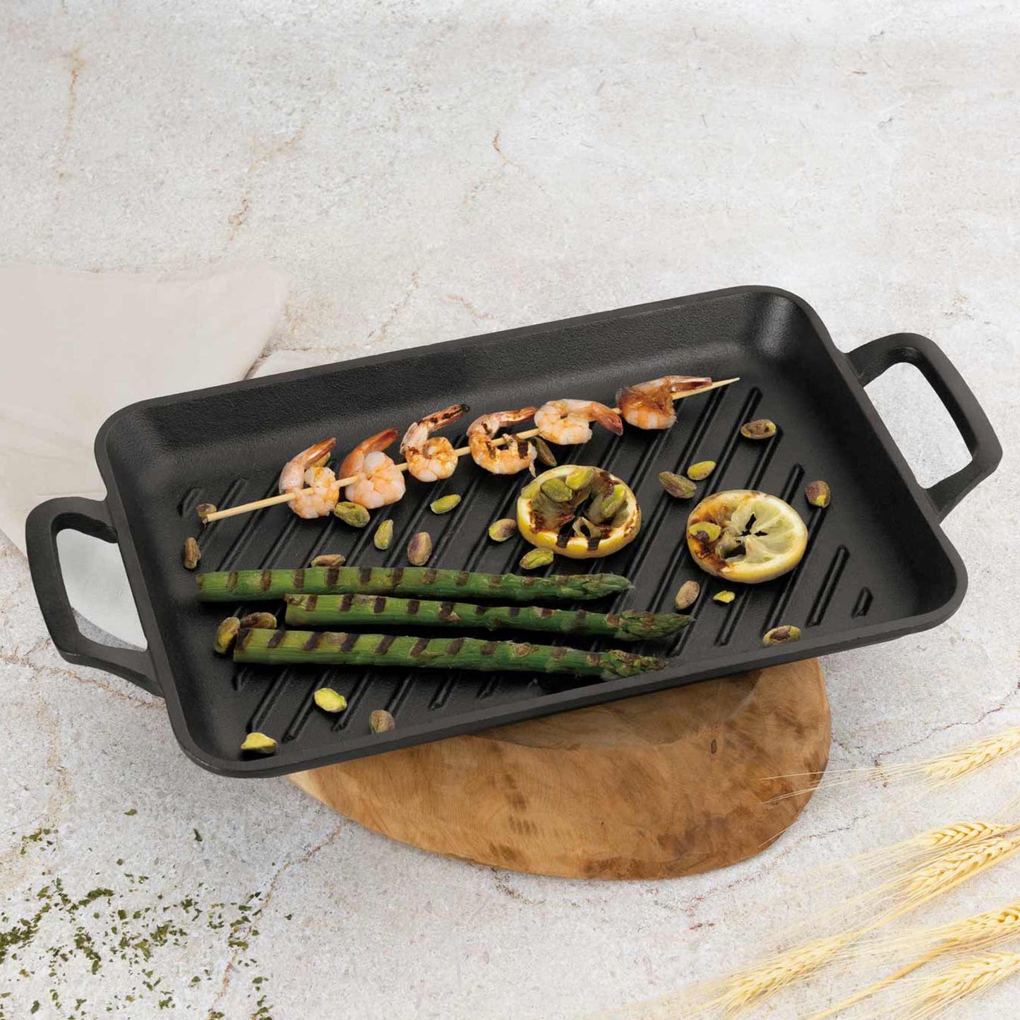 Plancha Rectangular Para Parrilla De Hierro Fundido De 33 Cm