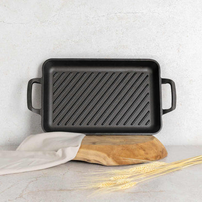 Plancha Rectangular Para Parrilla De Hierro Fundido De 33 Cm