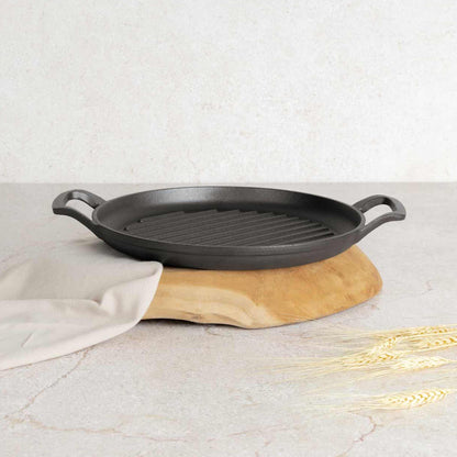 Plancha Redonda Para Parrilla De Hierro Fundido De 33 Cm