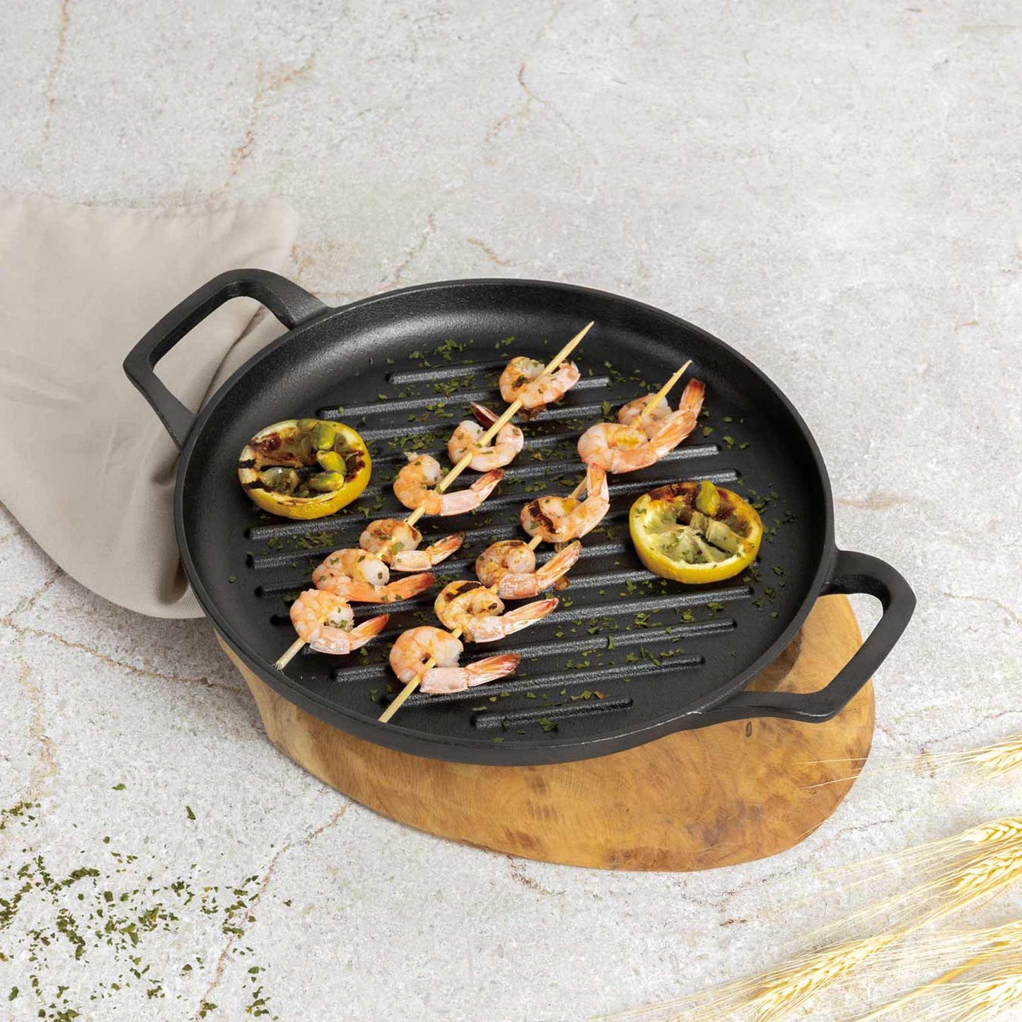 Plancha Redonda Para Parrilla De Hierro Fundido De 33 Cm