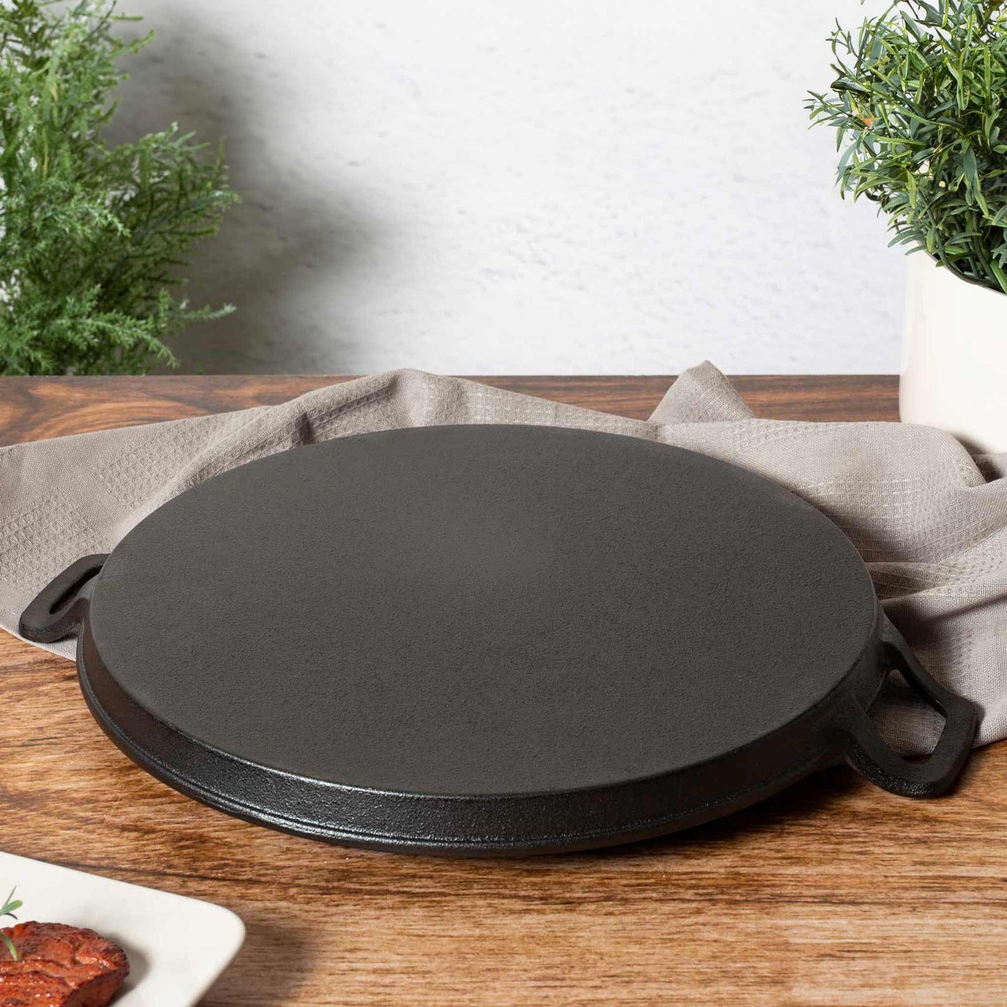 Plancha Redonda Para Parrilla De Hierro Fundido De 30 Cm