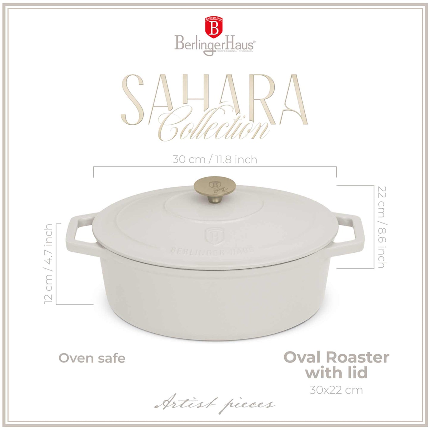 Asador Ovalado De Hierro Fundido De 30 Cm
