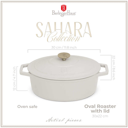 Asador Ovalado De Hierro Fundido De 30 Cm