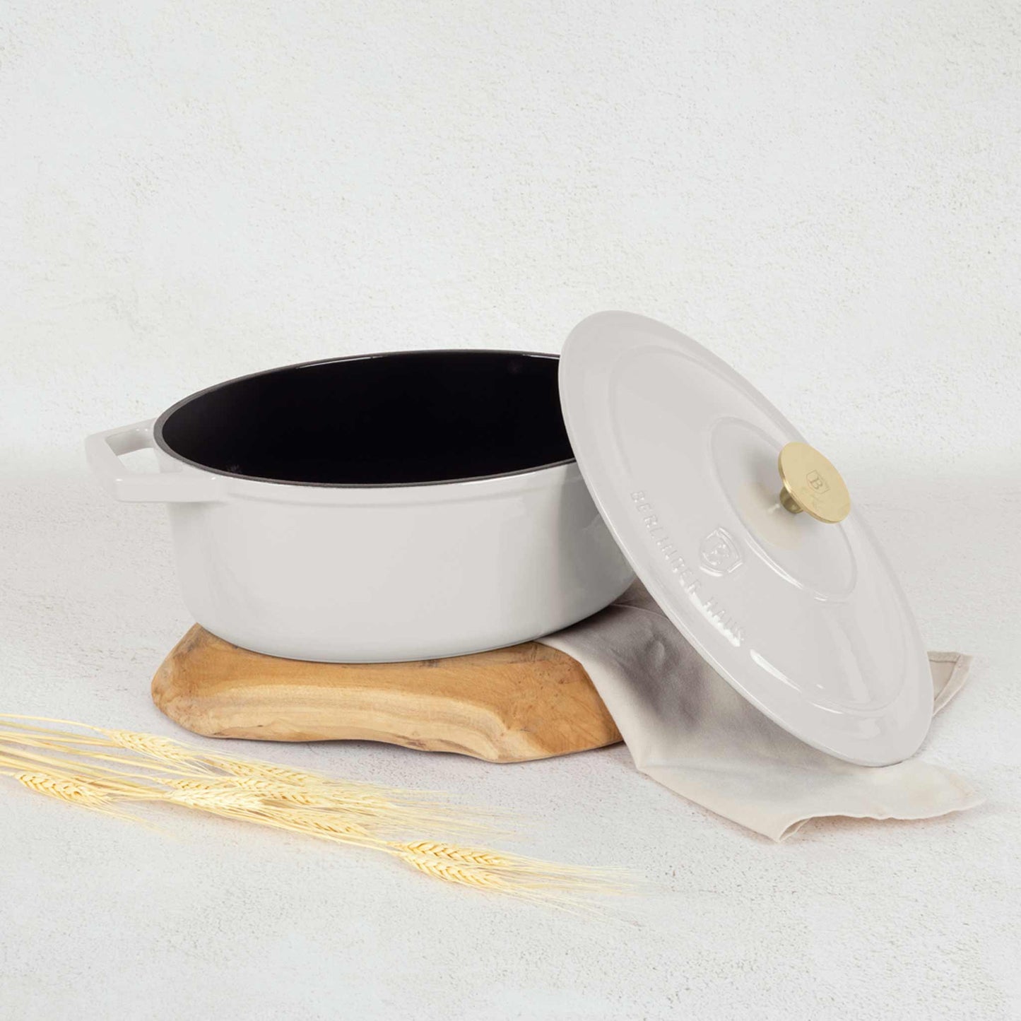 Asador Ovalado De Hierro Fundido De 30 Cm