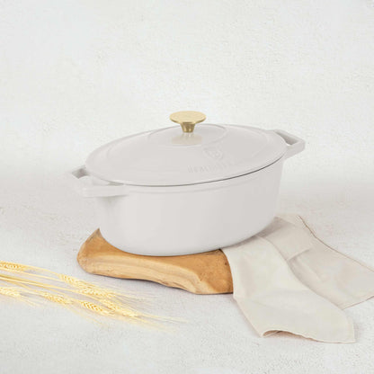 Asador Ovalado De Hierro Fundido De 30 Cm