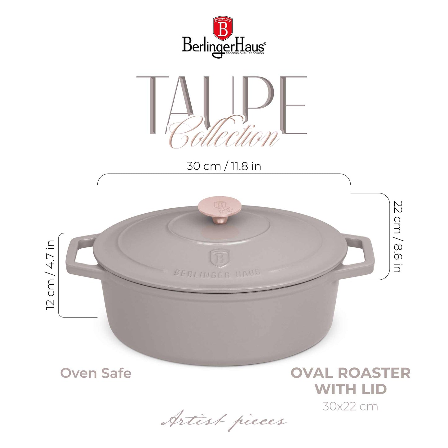 Asador Ovalado De Hierro Fundido De 30 Cm