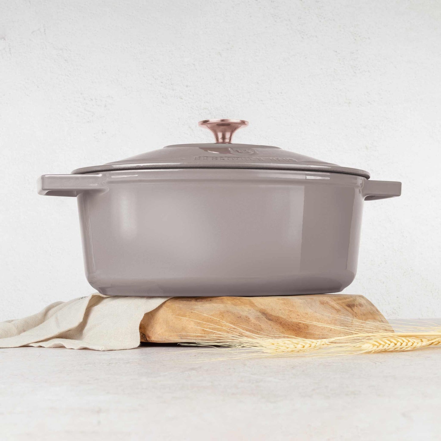Asador Ovalado De Hierro Fundido De 30 Cm