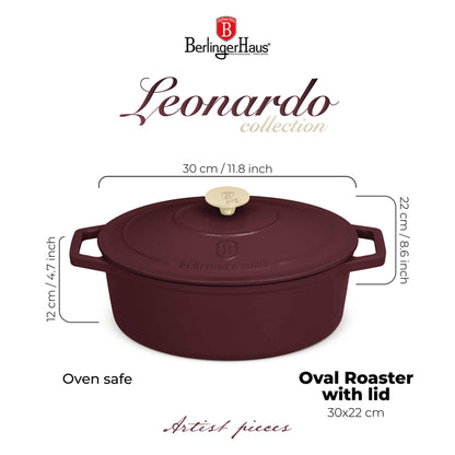 Asador Ovalado De Hierro Fundido De 30 Cm