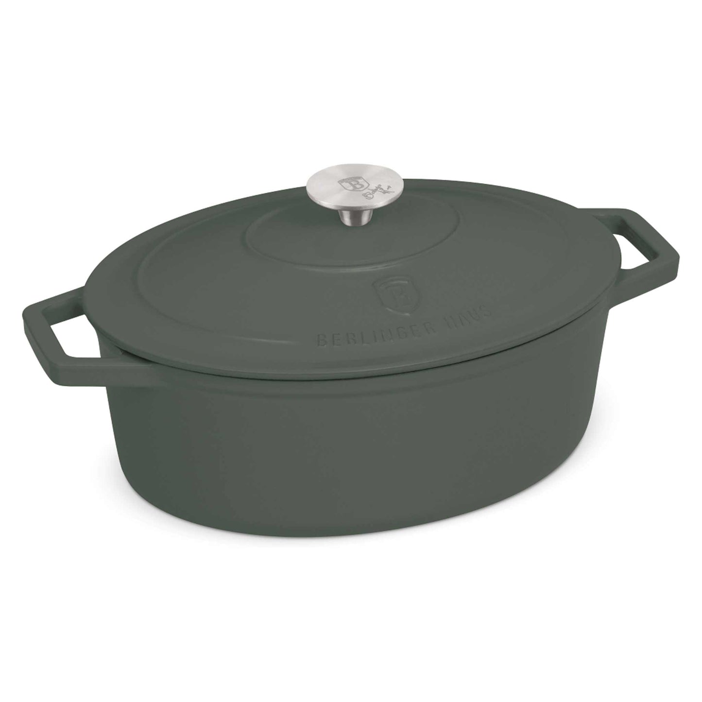 Asador Ovalado De Hierro Fundido De 30 Cm