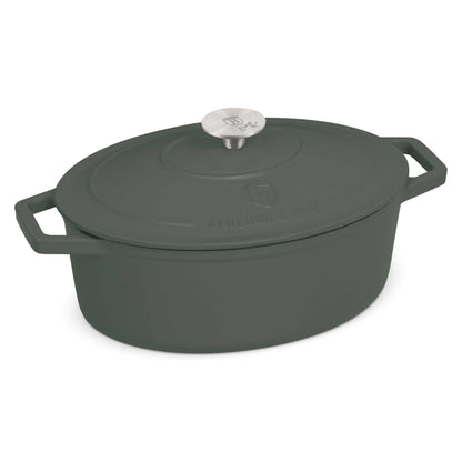 Asador Ovalado De Hierro Fundido De 30 Cm