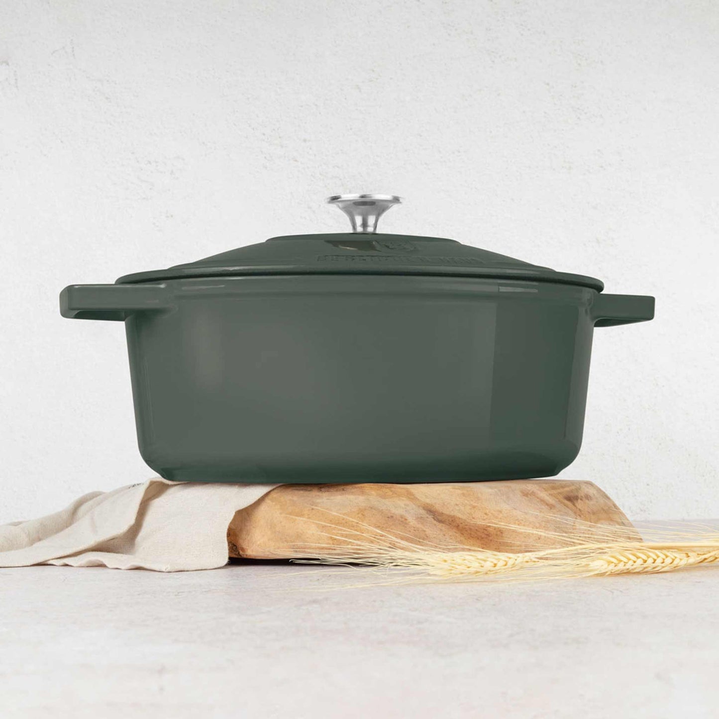 Asador Ovalado De Hierro Fundido De 30 Cm