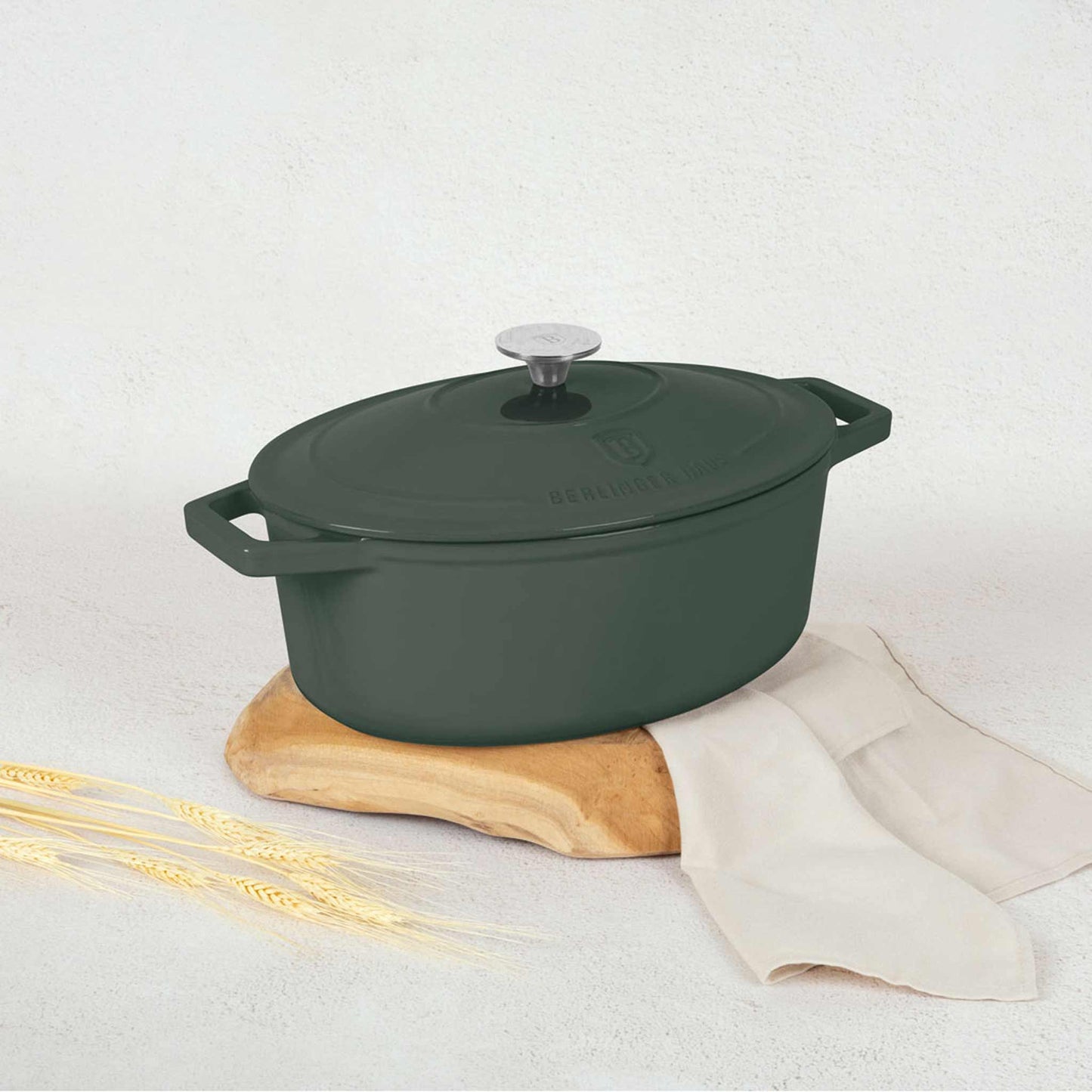 Asador Ovalado De Hierro Fundido De 30 Cm