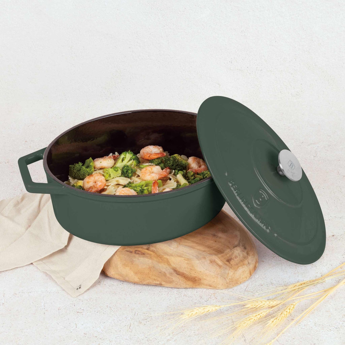 Asador Ovalado De Hierro Fundido De 30 Cm