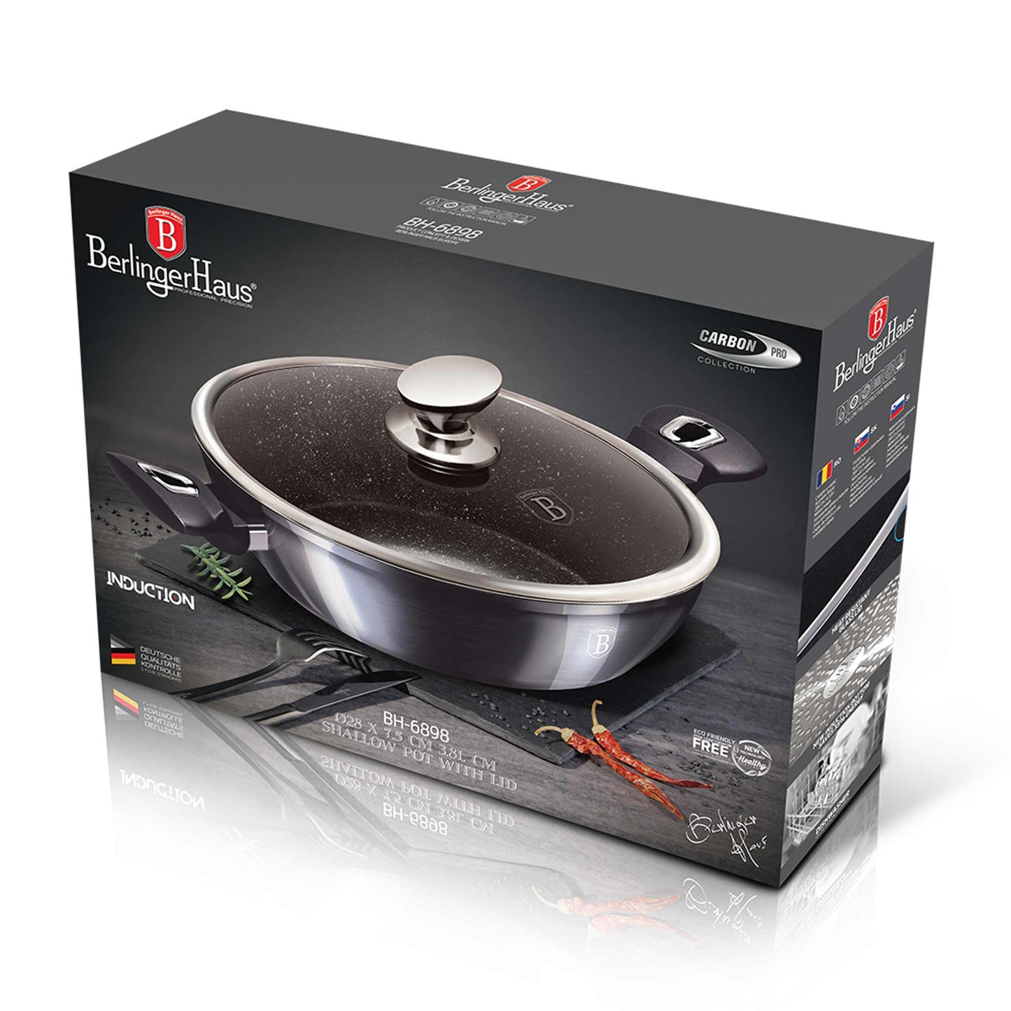 Olla Poco Profunda Con Tapa De 28 Cm