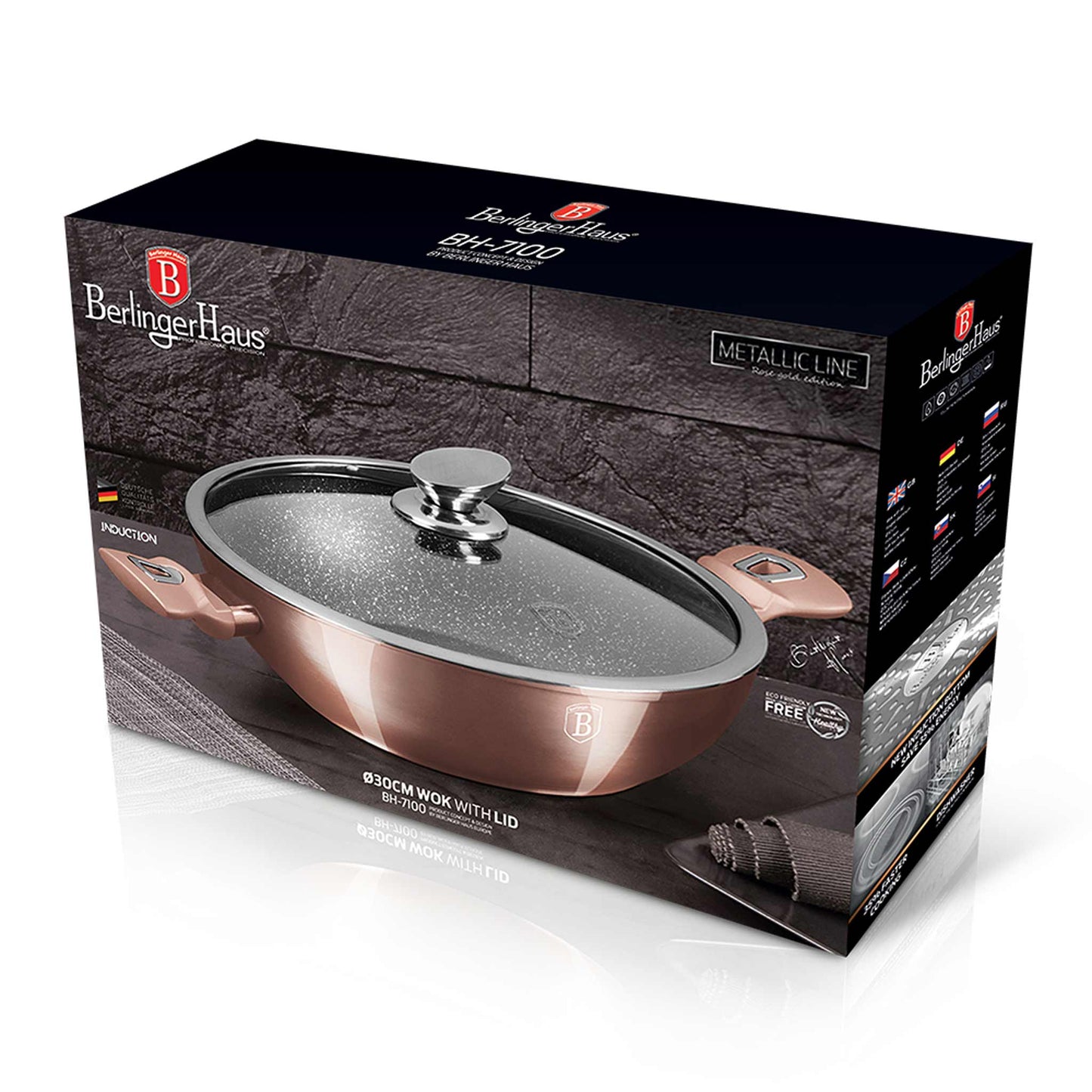 Wok Con Tapa De 30 Cm