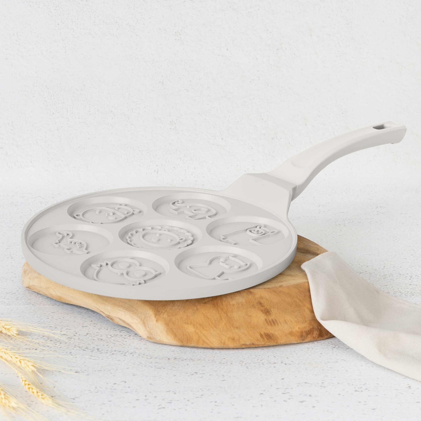 Sartén Para Tortitas Con Forma De Animales De 7 Agujeros Y 26 Cm