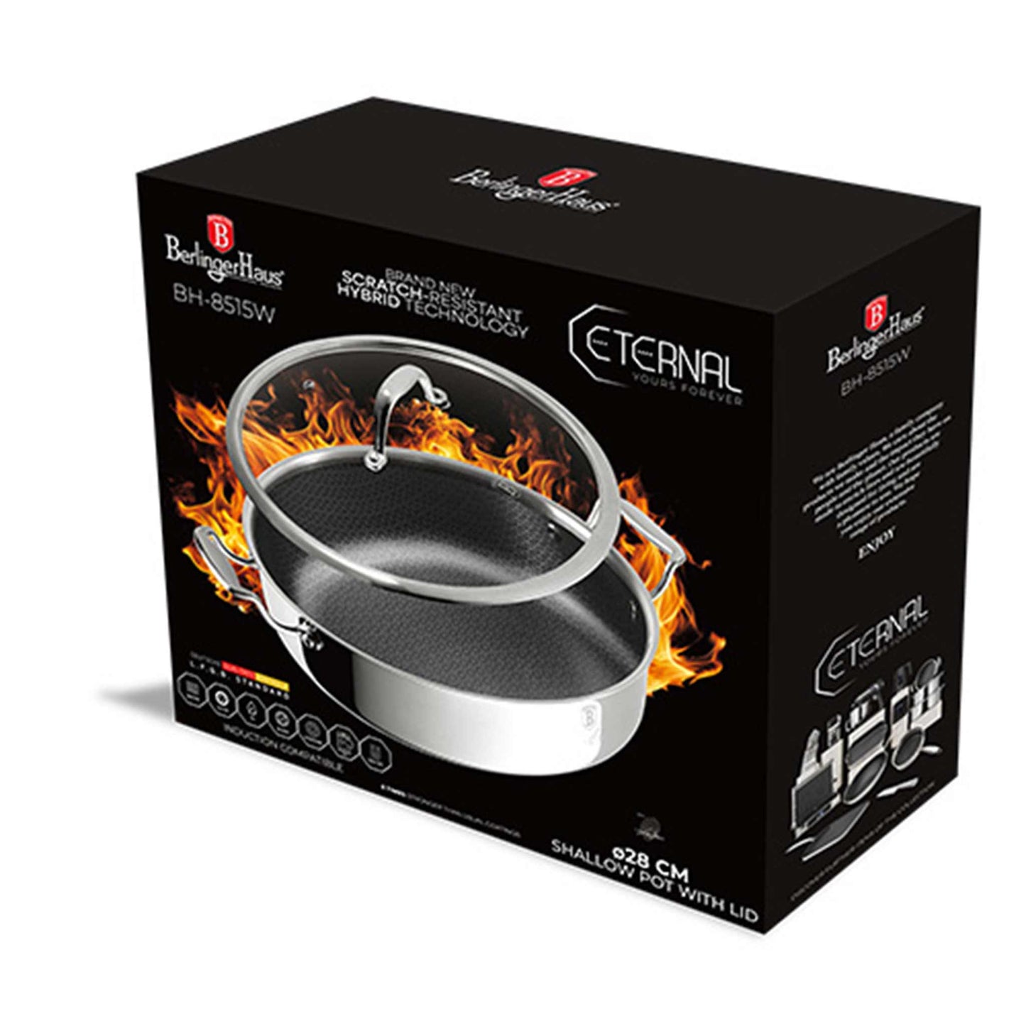 Olla Poco Profunda Con Tapa De 28 Cm