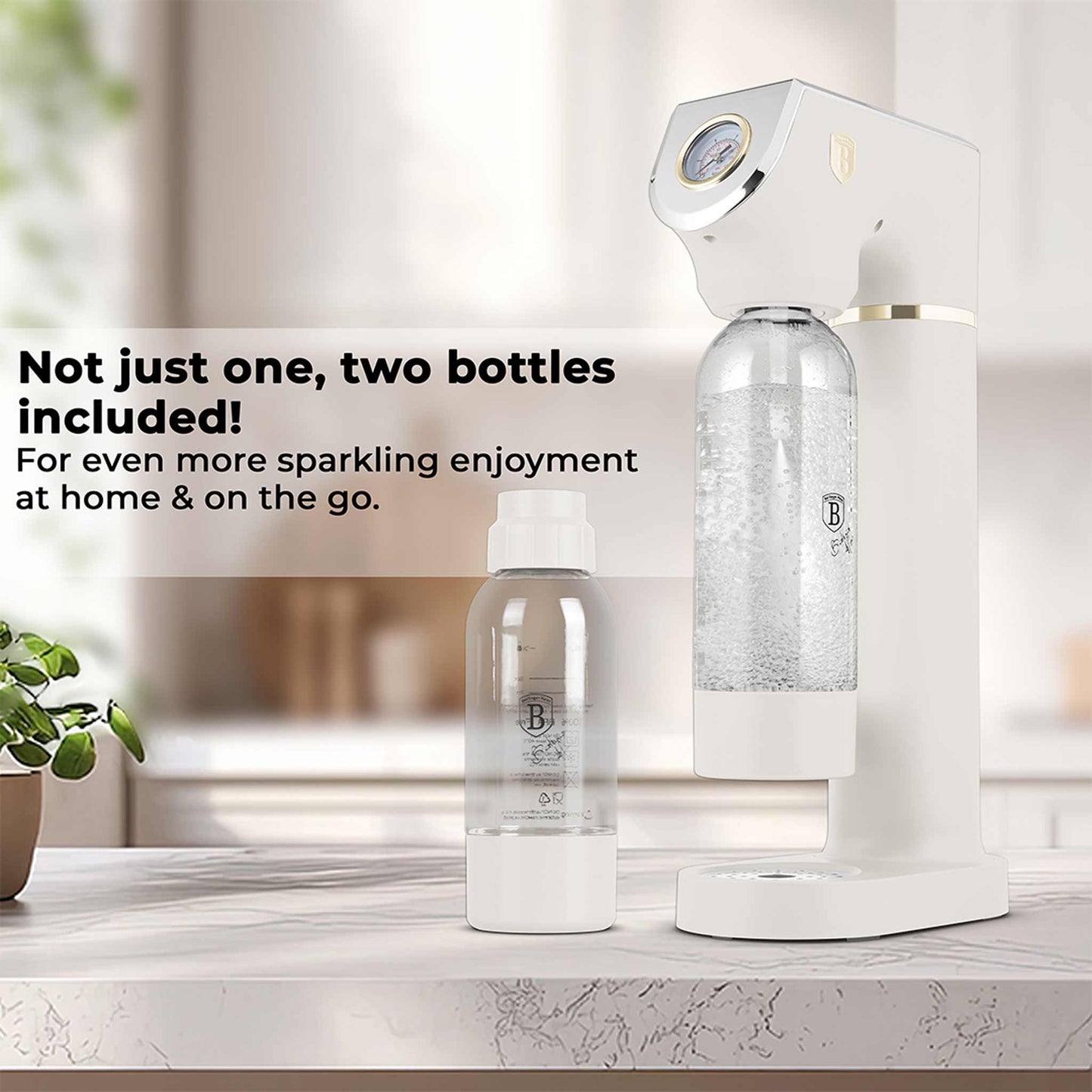 Máquina Para Hacer Refrescos Con 2 Botellas Y Barómetro, Compatible Con Cilindros De Co2 De Tamaño Universal.