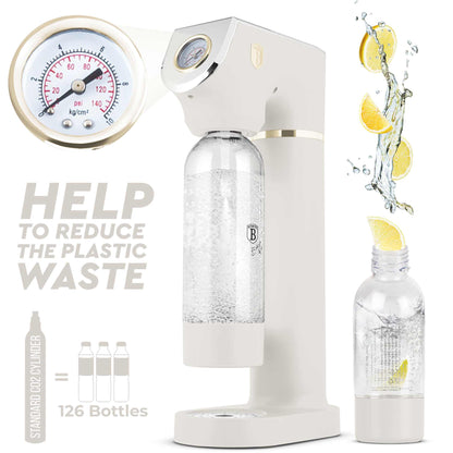 Máquina Para Hacer Refrescos Con 2 Botellas Y Barómetro, Compatible Con Cilindros De Co2 De Tamaño Universal.