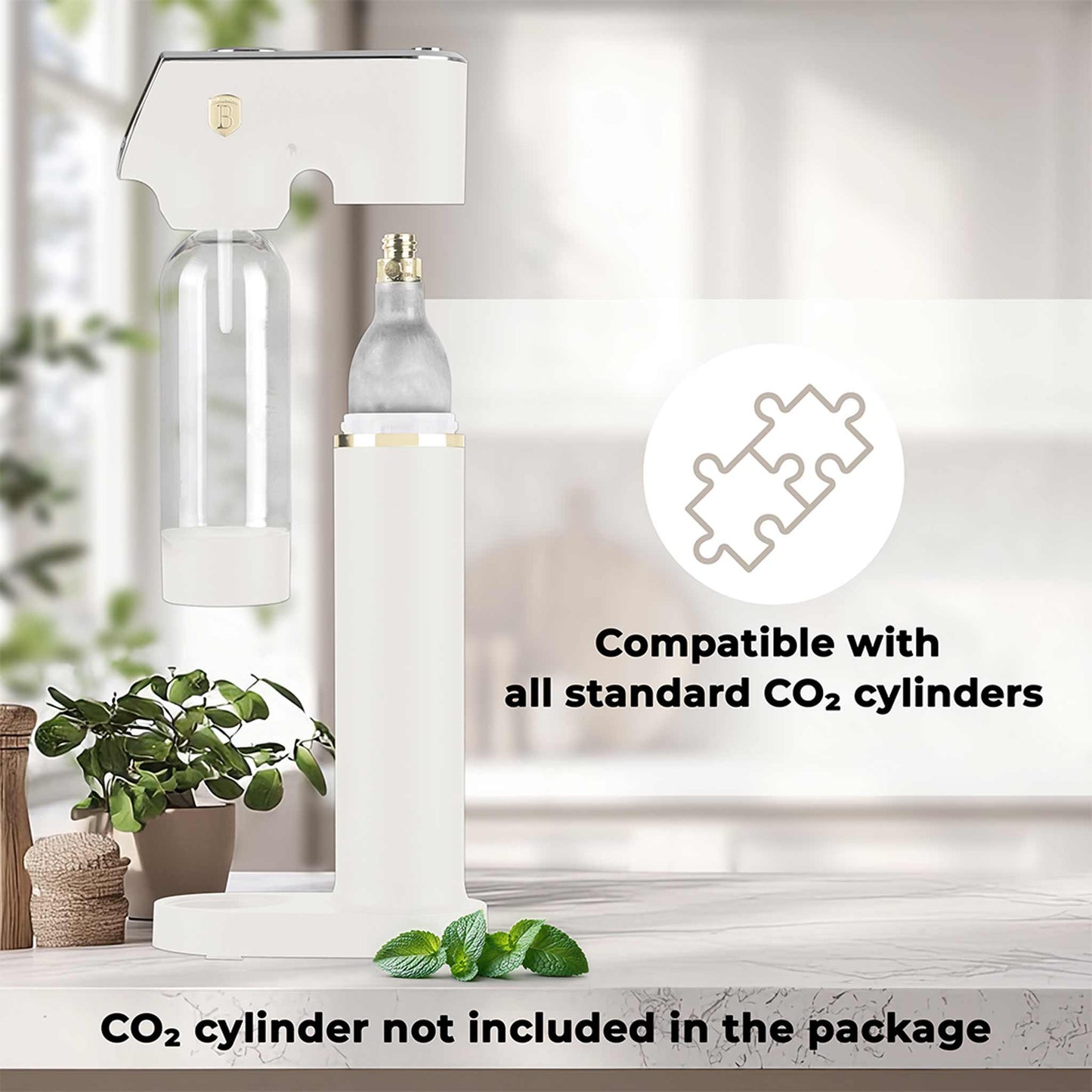 Máquina Para Hacer Refrescos Con 2 Botellas Y Barómetro, Compatible Con Cilindros De Co2 De Tamaño Universal.