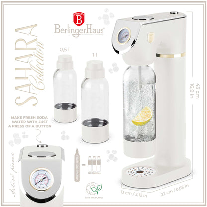Máquina Para Hacer Refrescos Con 2 Botellas Y Barómetro, Compatible Con Cilindros De Co2 De Tamaño Universal.