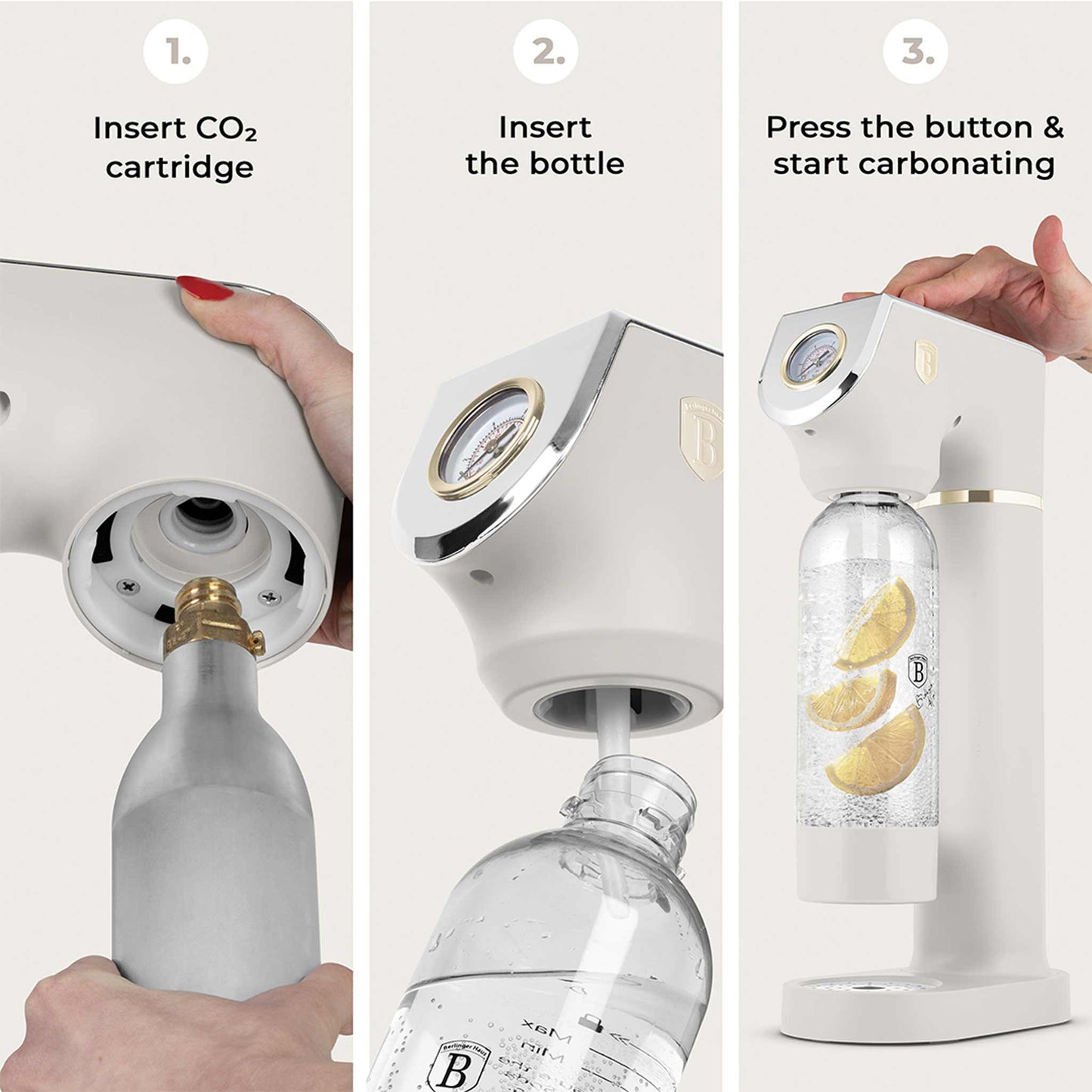 Máquina Para Hacer Refrescos Con 2 Botellas Y Barómetro, Compatible Con Cilindros De Co2 De Tamaño Universal.
