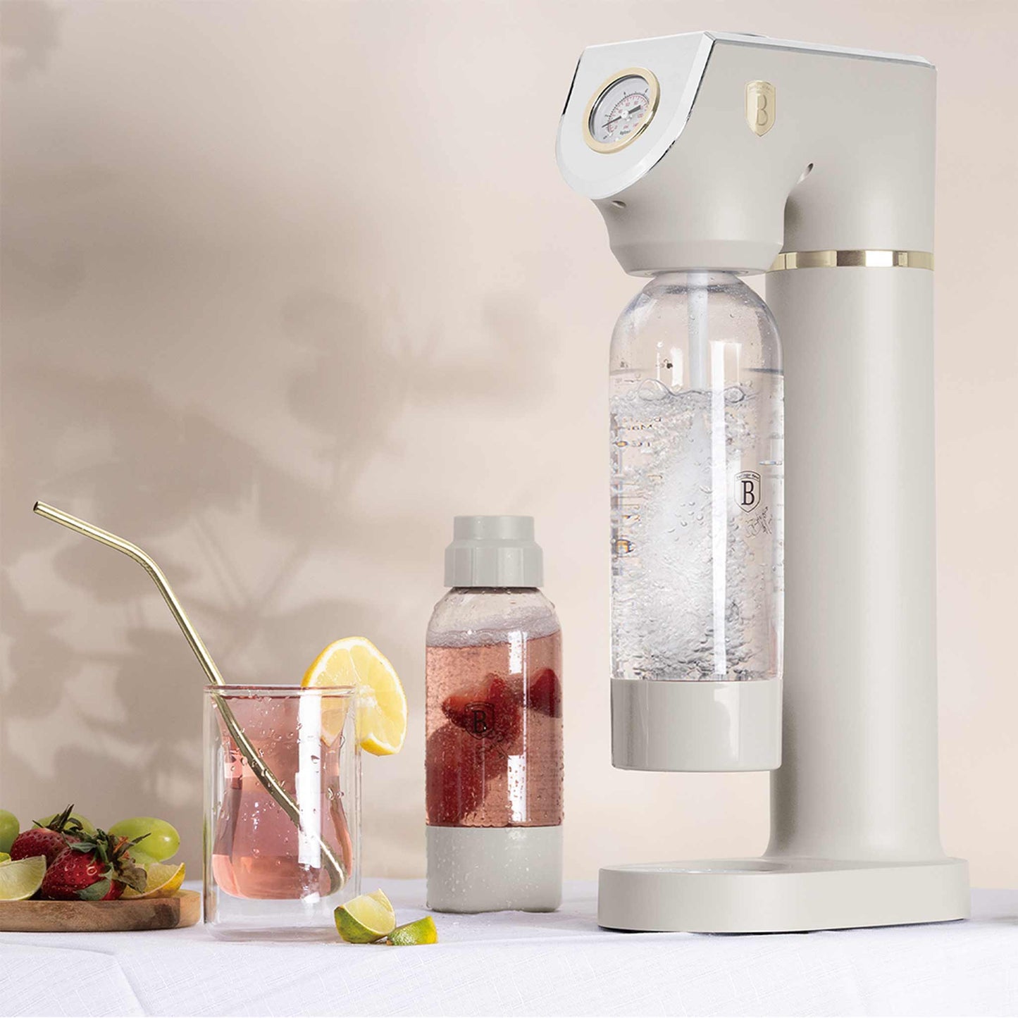 Máquina Para Hacer Refrescos Con 2 Botellas Y Barómetro, Compatible Con Cilindros De Co2 De Tamaño Universal.