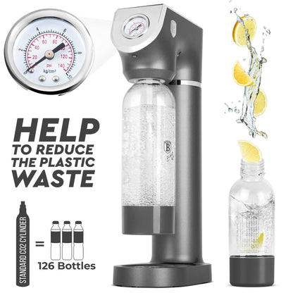 Máquina Para Hacer Refrescos Con 2 Botellas Y Barómetro, Compatible Con Cilindros De Co2 De Tamaño Universal.
