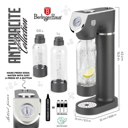 Máquina Para Hacer Refrescos Con 2 Botellas Y Barómetro, Compatible Con Cilindros De Co2 De Tamaño Universal.