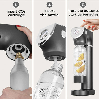 Máquina Para Hacer Refrescos Con 2 Botellas Y Barómetro, Compatible Con Cilindros De Co2 De Tamaño Universal.