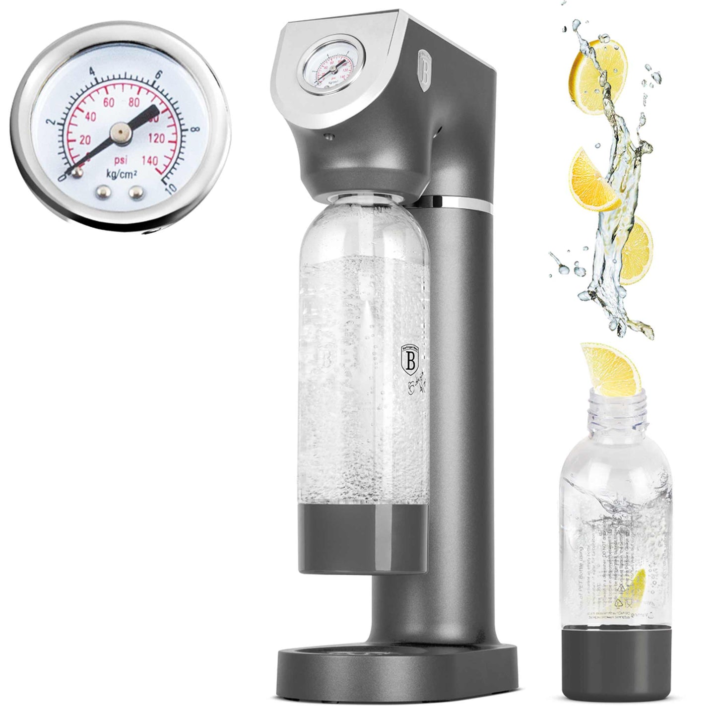 Máquina Para Hacer Refrescos Con 2 Botellas Y Barómetro, Compatible Con Cilindros De Co2 De Tamaño Universal.