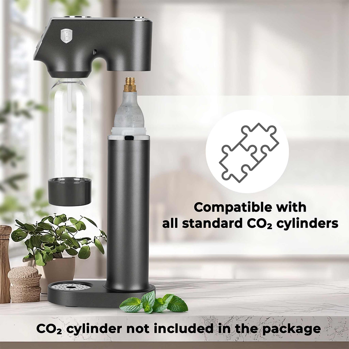 Máquina Para Hacer Refrescos Con 2 Botellas Y Barómetro, Compatible Con Cilindros De Co2 De Tamaño Universal.