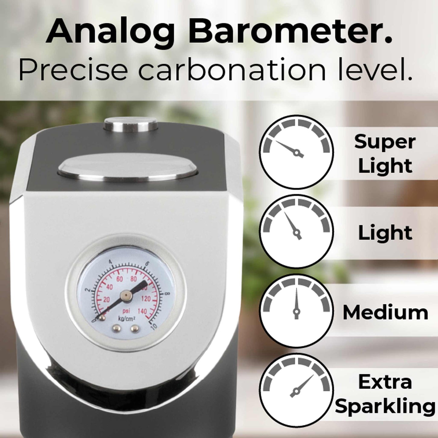 Máquina Para Hacer Refrescos Con 2 Botellas Y Barómetro, Compatible Con Cilindros De Co2 De Tamaño Universal.