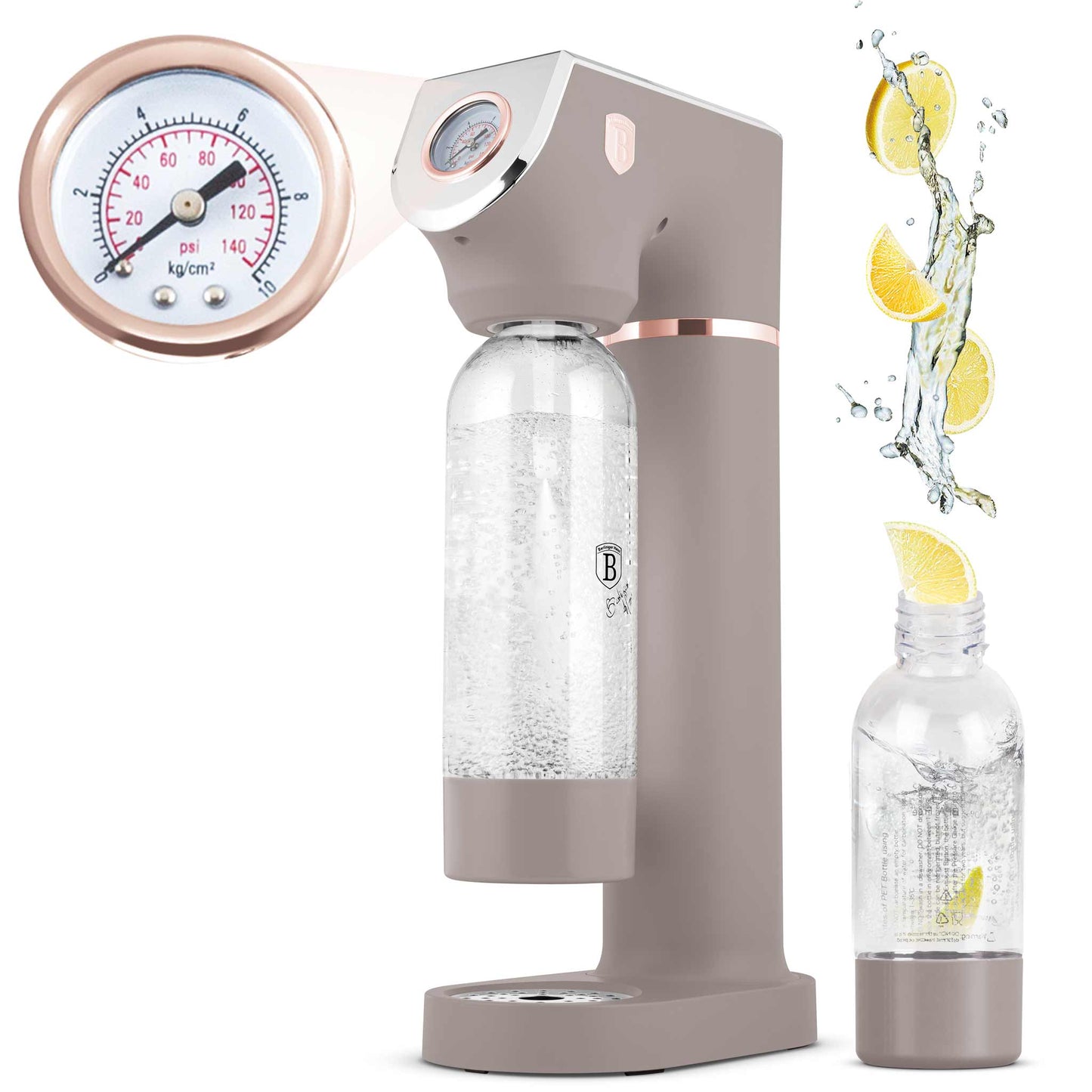 Máquina Para Hacer Refrescos Con 2 Botellas Y Barómetro, Compatible Con Cilindros De Co2 De Tamaño Universal.