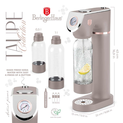Máquina Para Hacer Refrescos Con 2 Botellas Y Barómetro, Compatible Con Cilindros De Co2 De Tamaño Universal.