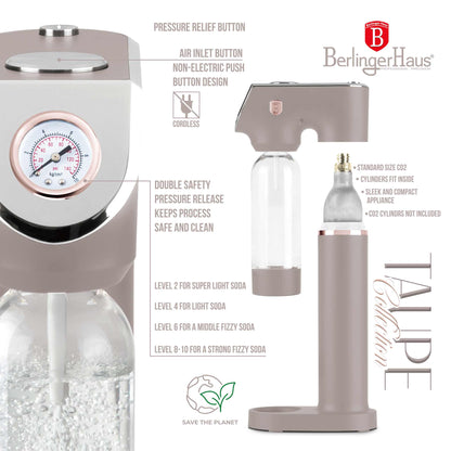 Máquina Para Hacer Refrescos Con 2 Botellas Y Barómetro, Compatible Con Cilindros De Co2 De Tamaño Universal.