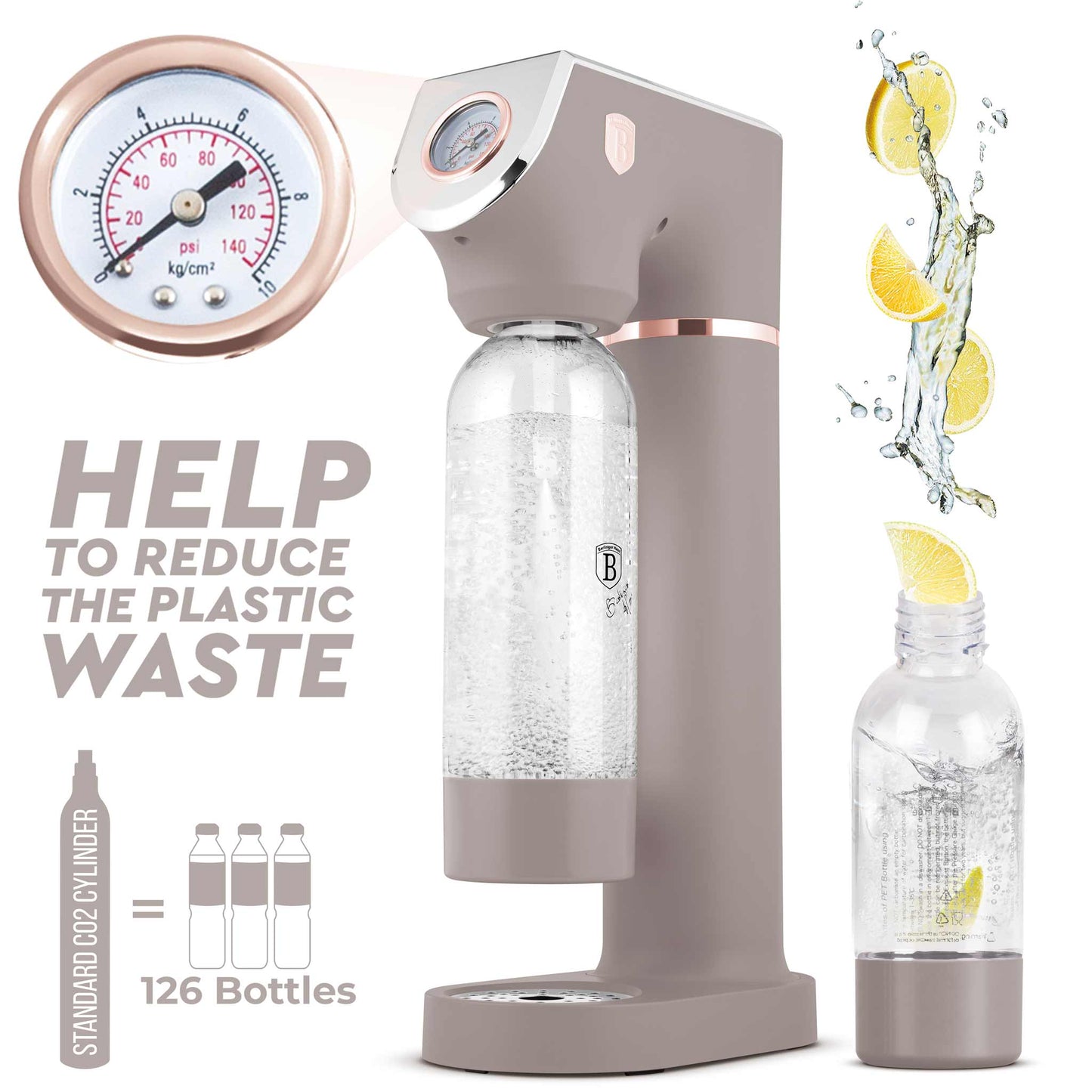 Máquina Para Hacer Refrescos Con 2 Botellas Y Barómetro, Compatible Con Cilindros De Co2 De Tamaño Universal.