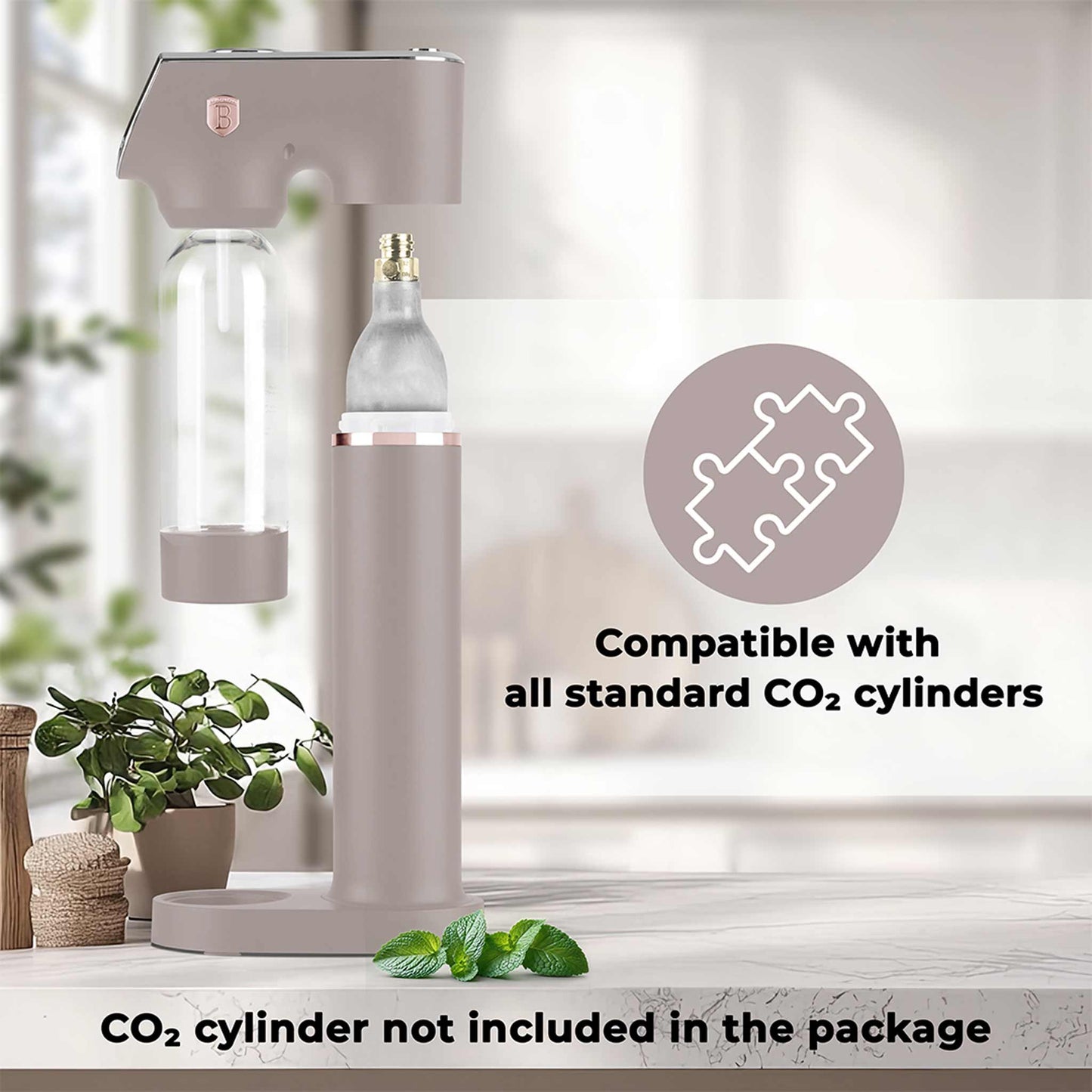 Máquina Para Hacer Refrescos Con 2 Botellas Y Barómetro, Compatible Con Cilindros De Co2 De Tamaño Universal.